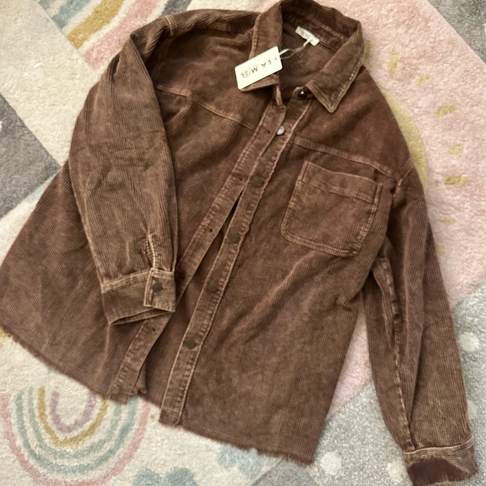 LA MIEL Taupe Corduroy Shirt